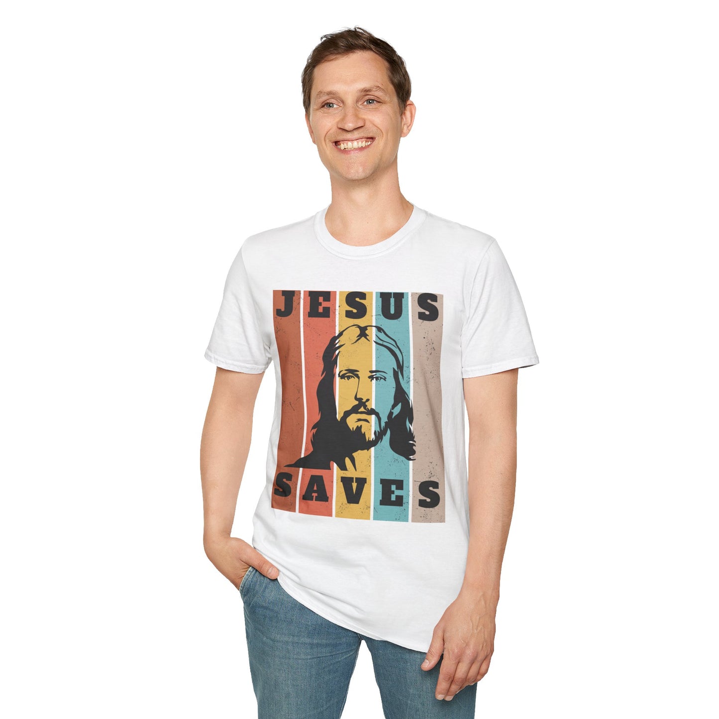 Jesus Saves 90s Style Christian T-Shirt