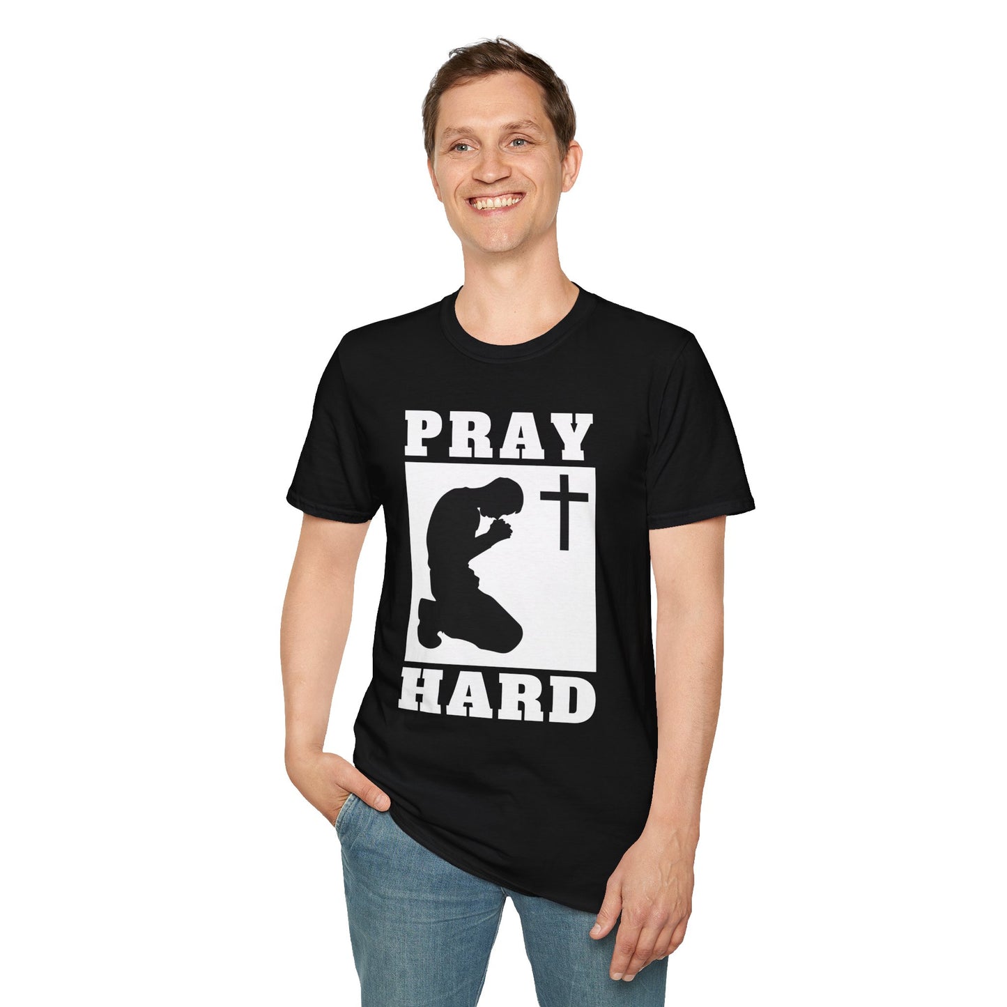 Pray Hard Christian Men's T-Shirt