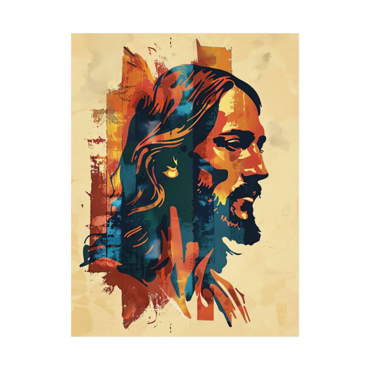 "Christ In Profile" - Christian Graphic Art Print