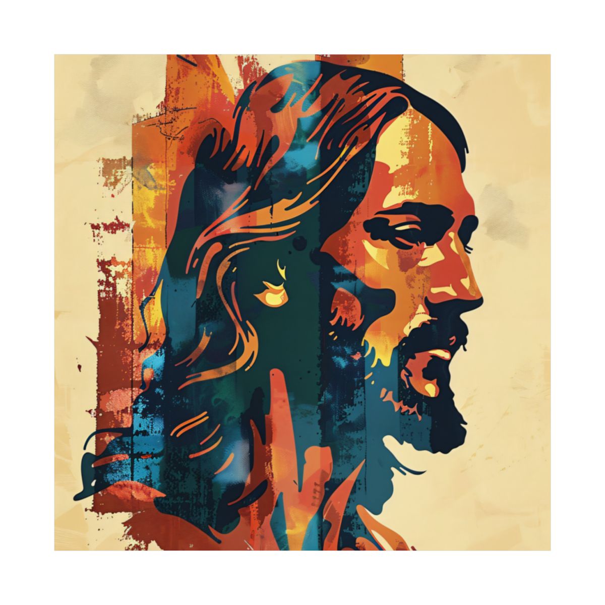 "Christ In Profile" - Christian Graphic Art Print