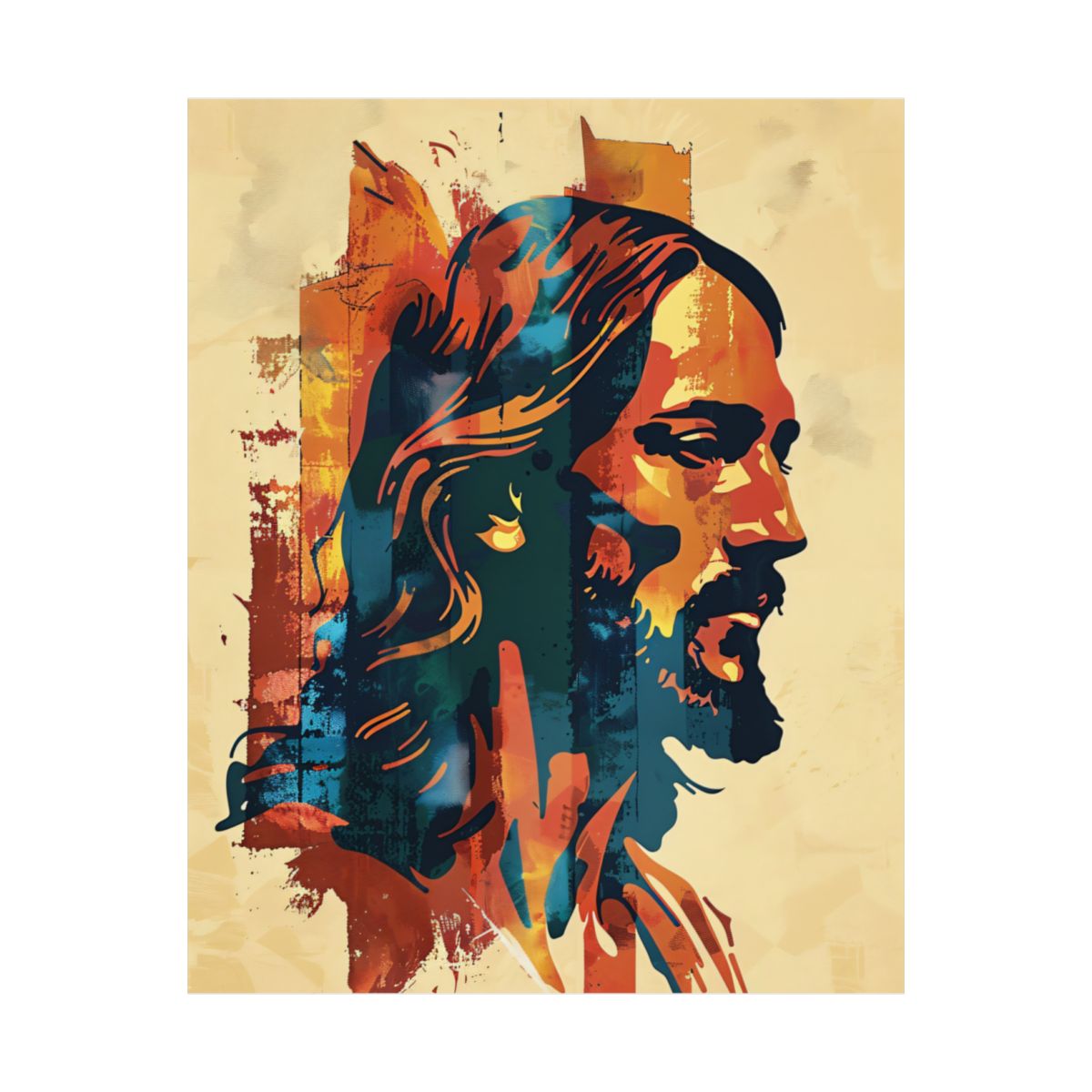 "Christ In Profile" - Christian Graphic Art Print