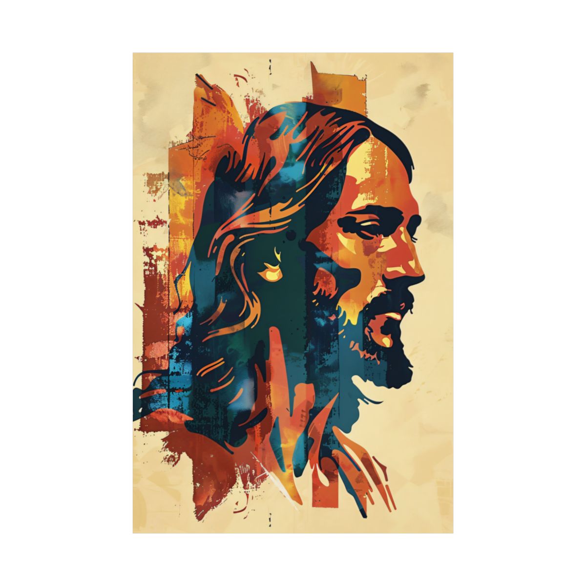 "Christ In Profile" - Christian Graphic Art Print