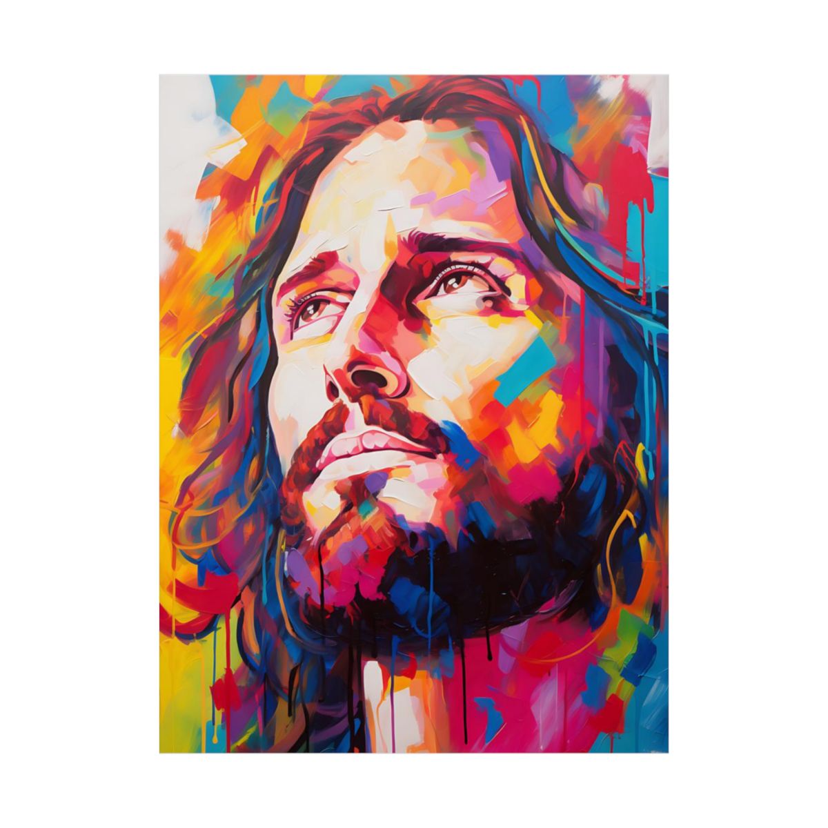 "Colors Of Faith" - Christian Modern Art Jesus Portrait