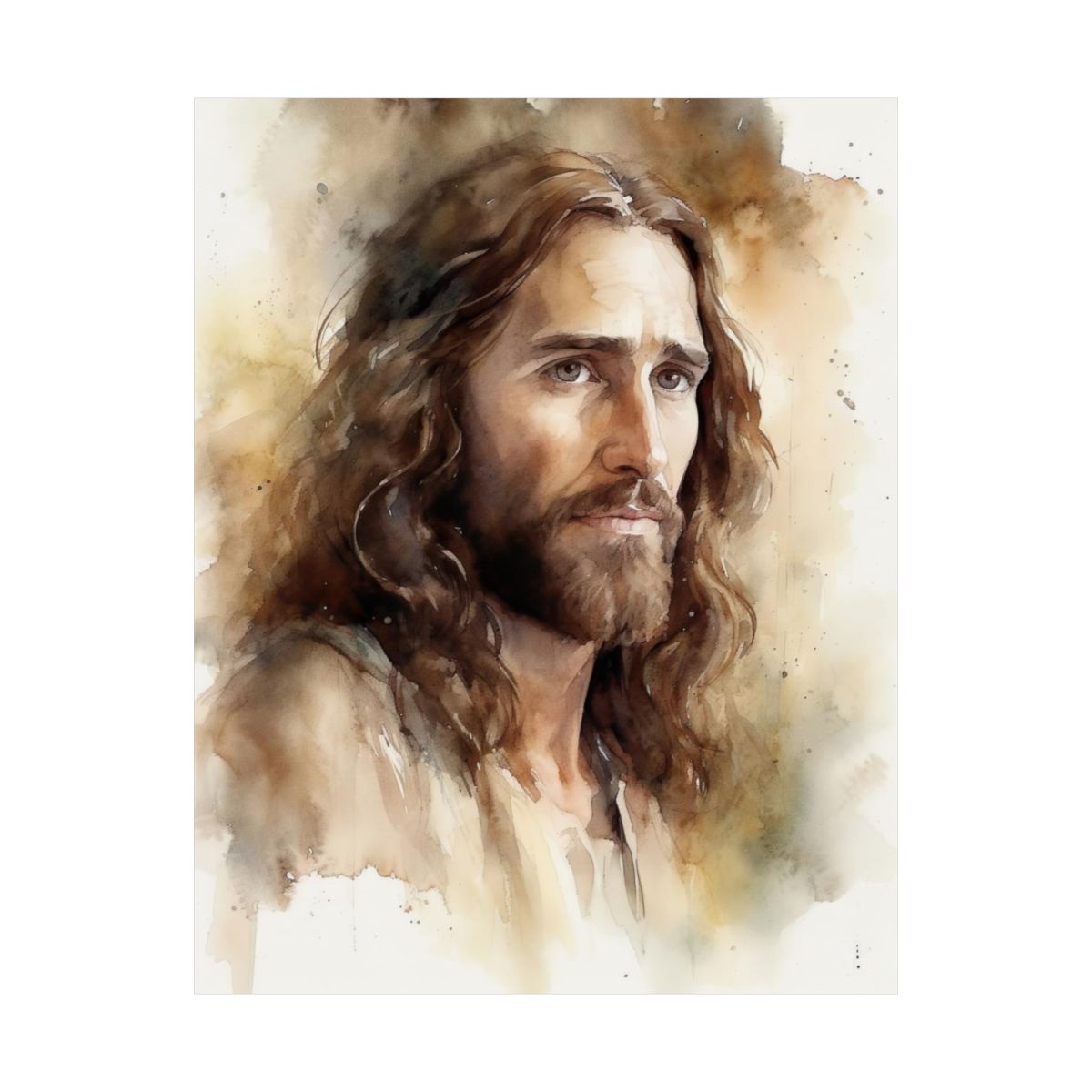 "The Compassionate Christ" – Watercolor-Style Christian Wall Art Print