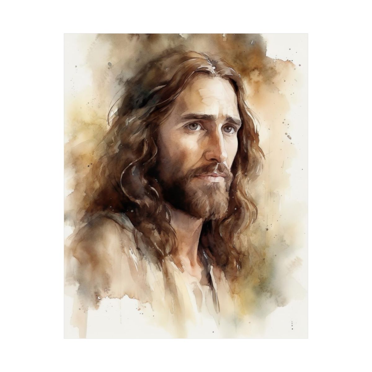 "The Compassionate Christ" – Watercolor-Style Christian Wall Art Print