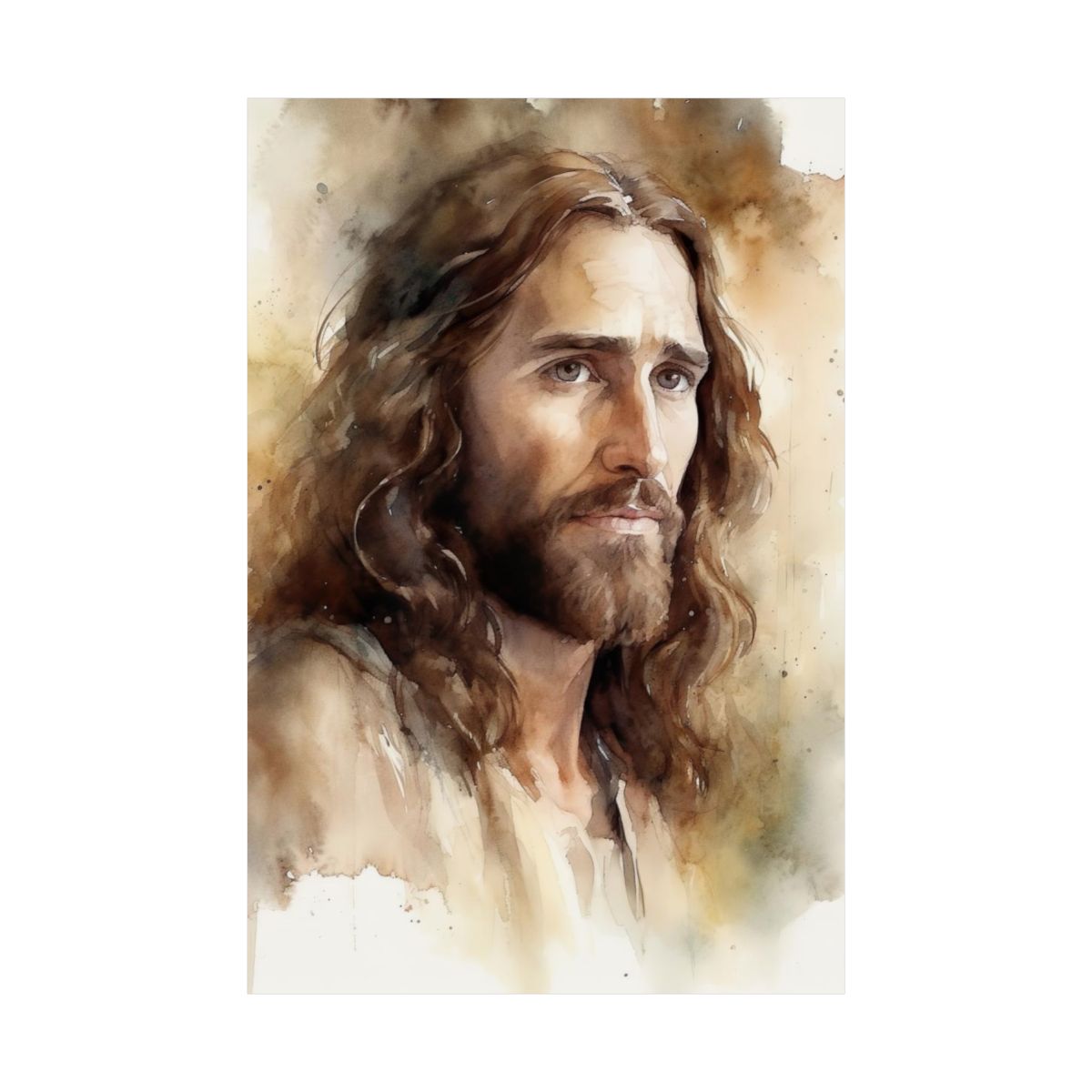 "The Compassionate Christ" – Watercolor-Style Christian Wall Art Print