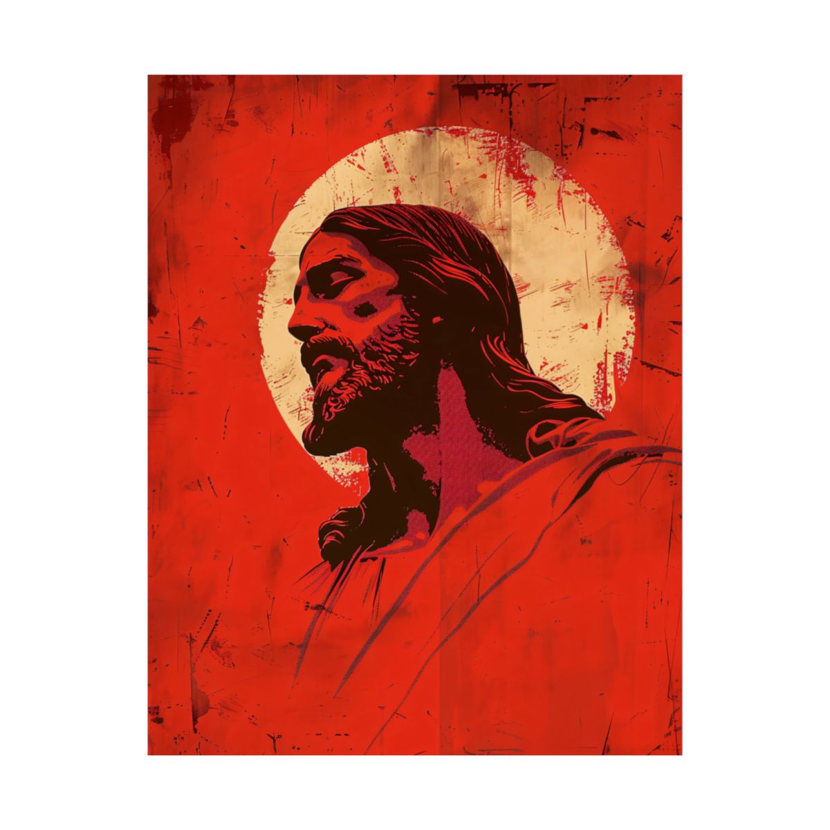 “Crimson Christ” – Modern Graphic Jesus Art Print