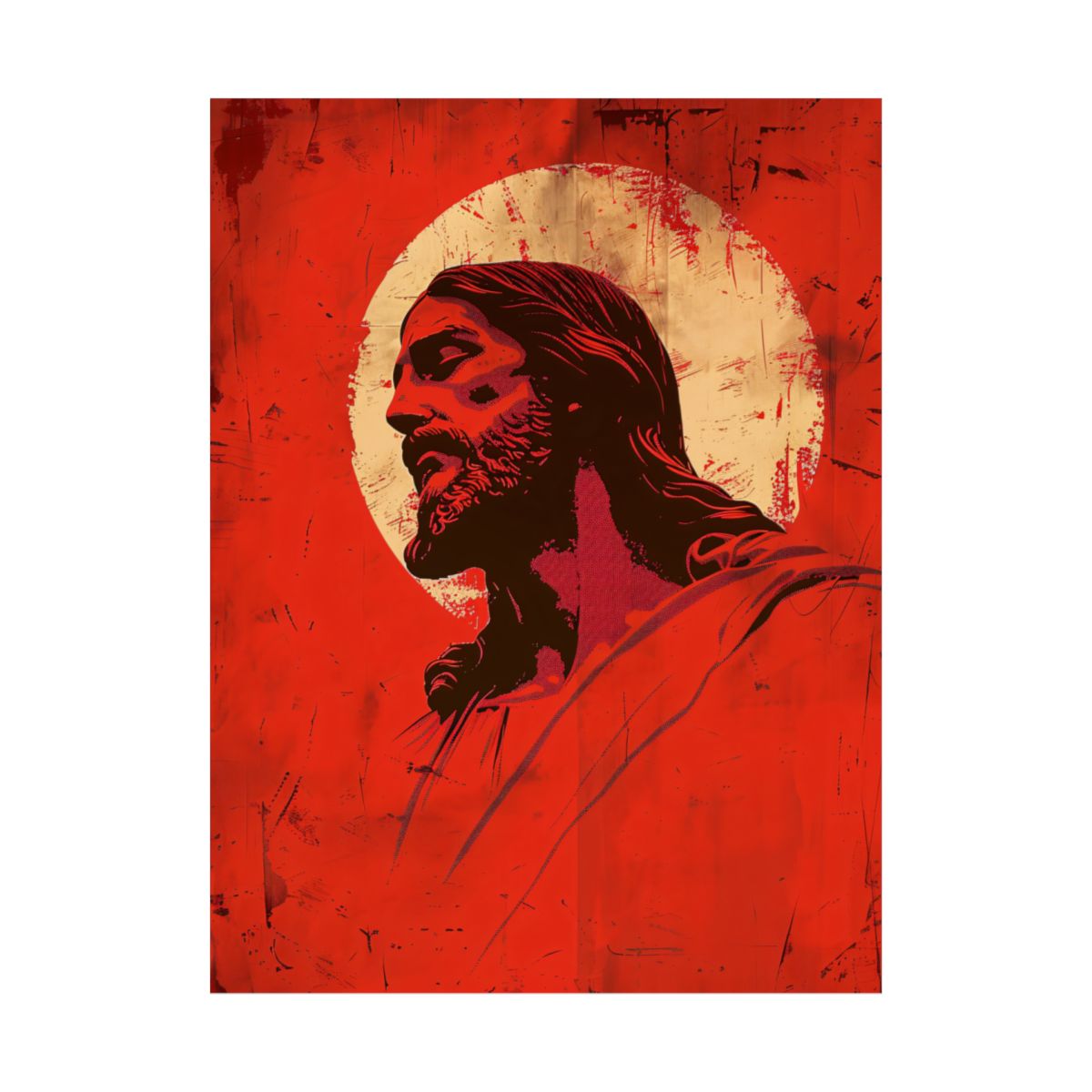 “Crimson Christ” – Modern Graphic Jesus Art Print
