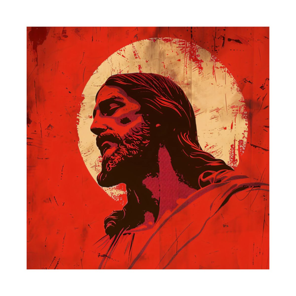 “Crimson Christ” – Modern Graphic Jesus Art Print
