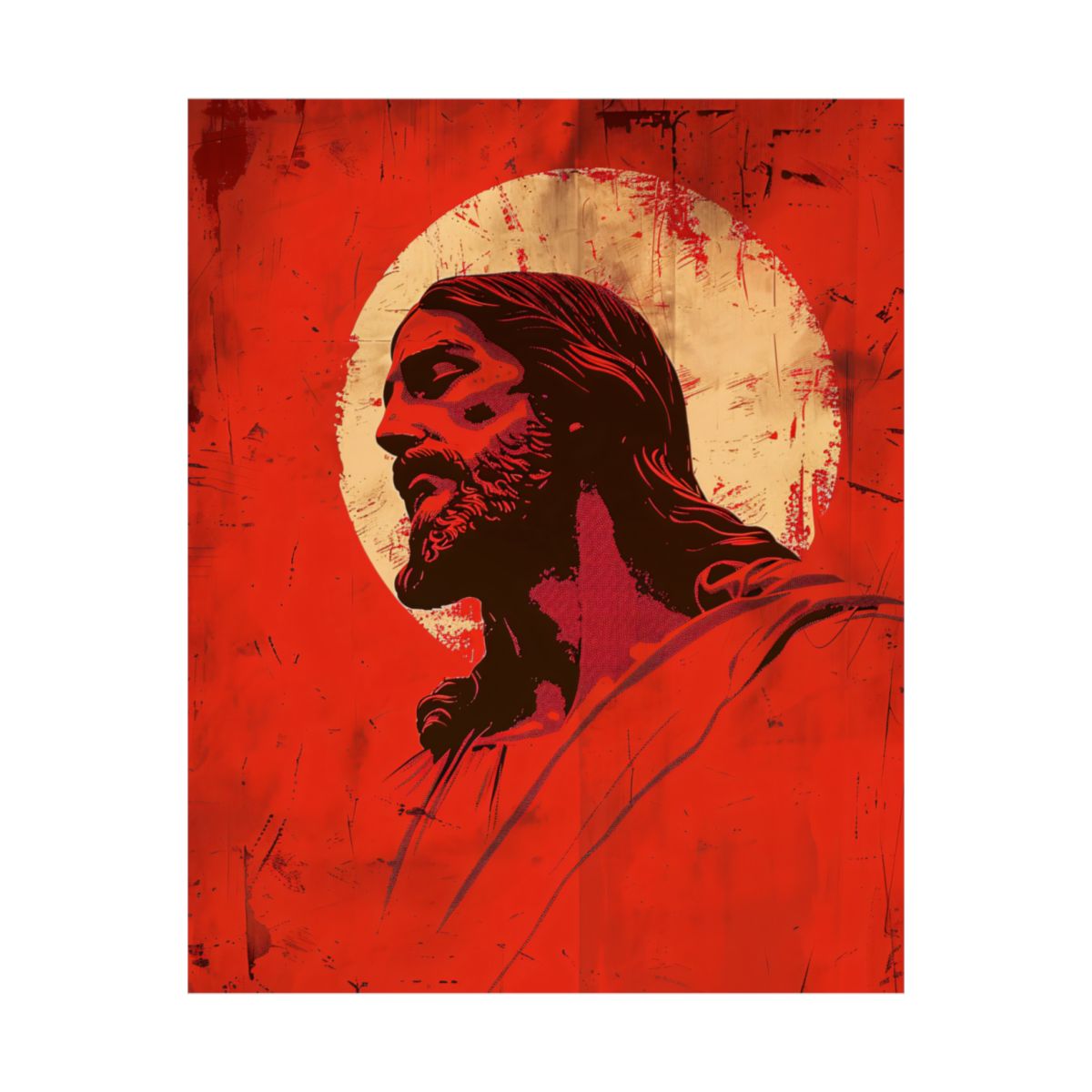 “Crimson Christ” – Modern Graphic Jesus Art Print
