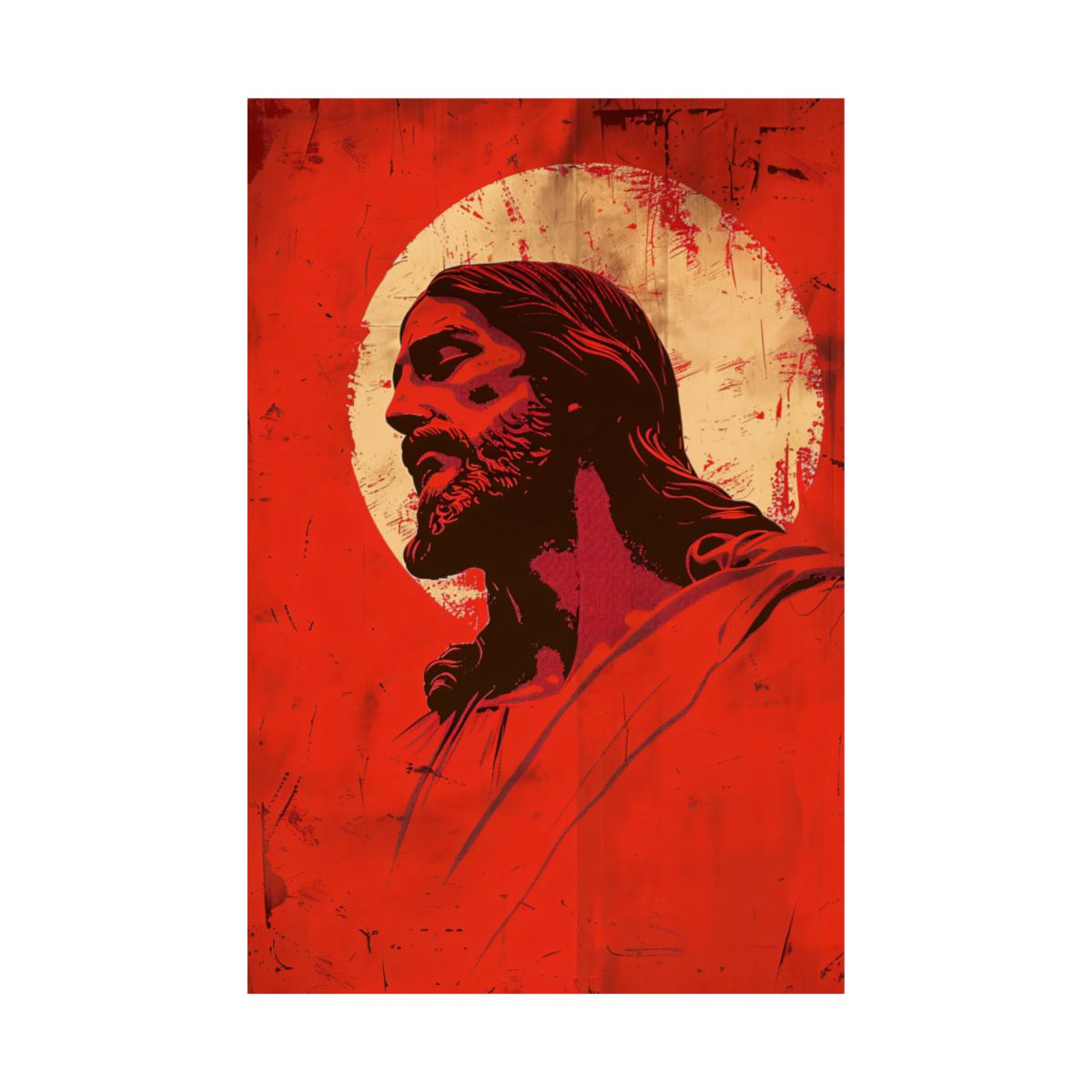 “Crimson Christ” – Modern Graphic Jesus Art Print
