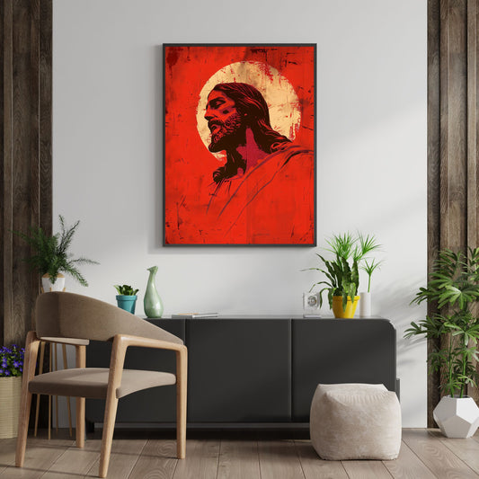 Crimson Christ | Minimalist Style | Fine Art Print