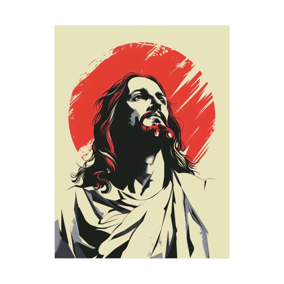 “Crimson Light” – Modern Graphic Jesus Art Print