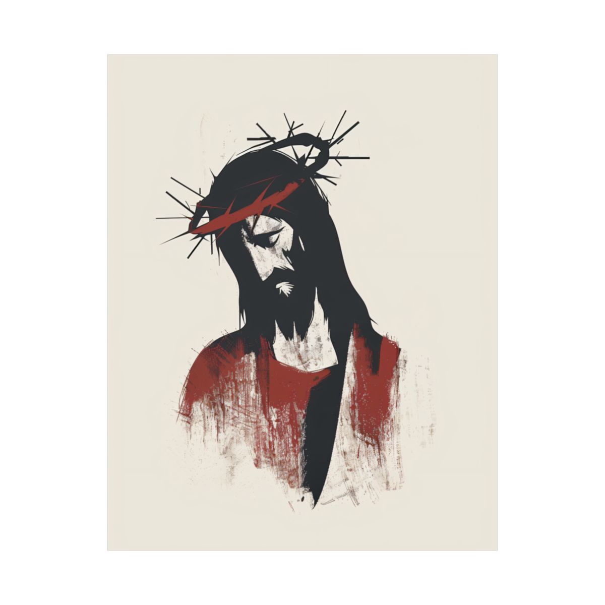 “Crown Of Thorns” – Catholic Midcentury Modern Jesus Art Print