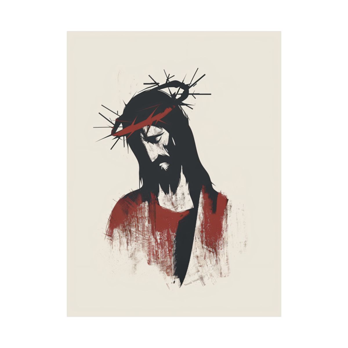 “Crown Of Thorns” – Catholic Midcentury Modern Jesus Art Print