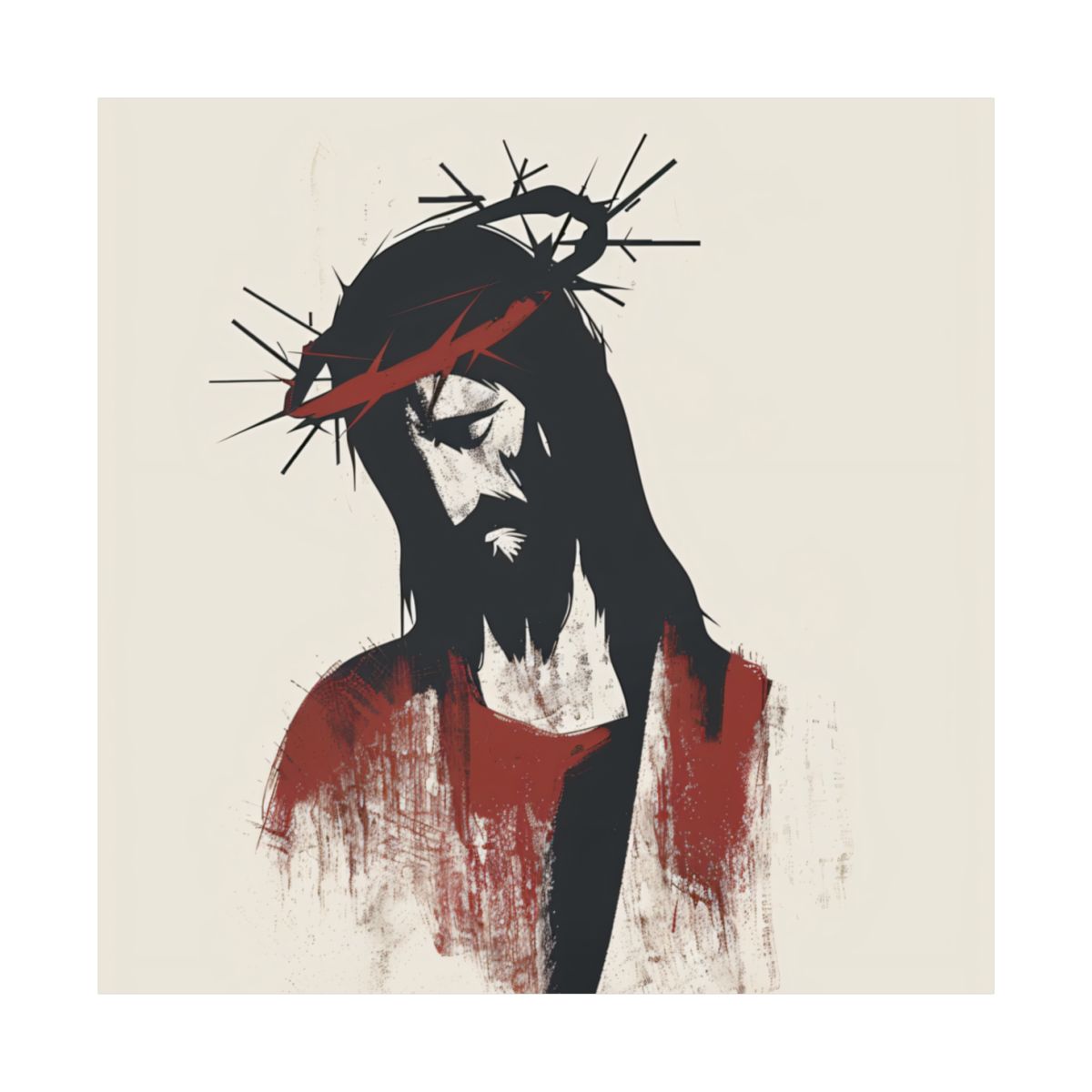 “Crown Of Thorns” – Catholic Midcentury Modern Jesus Art Print