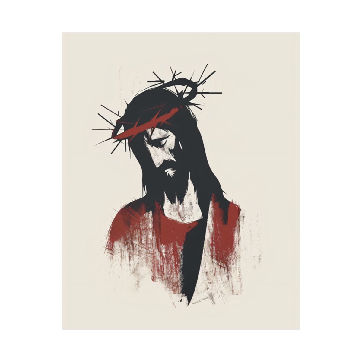 “Crown Of Thorns” – Catholic Midcentury Modern Jesus Art Print