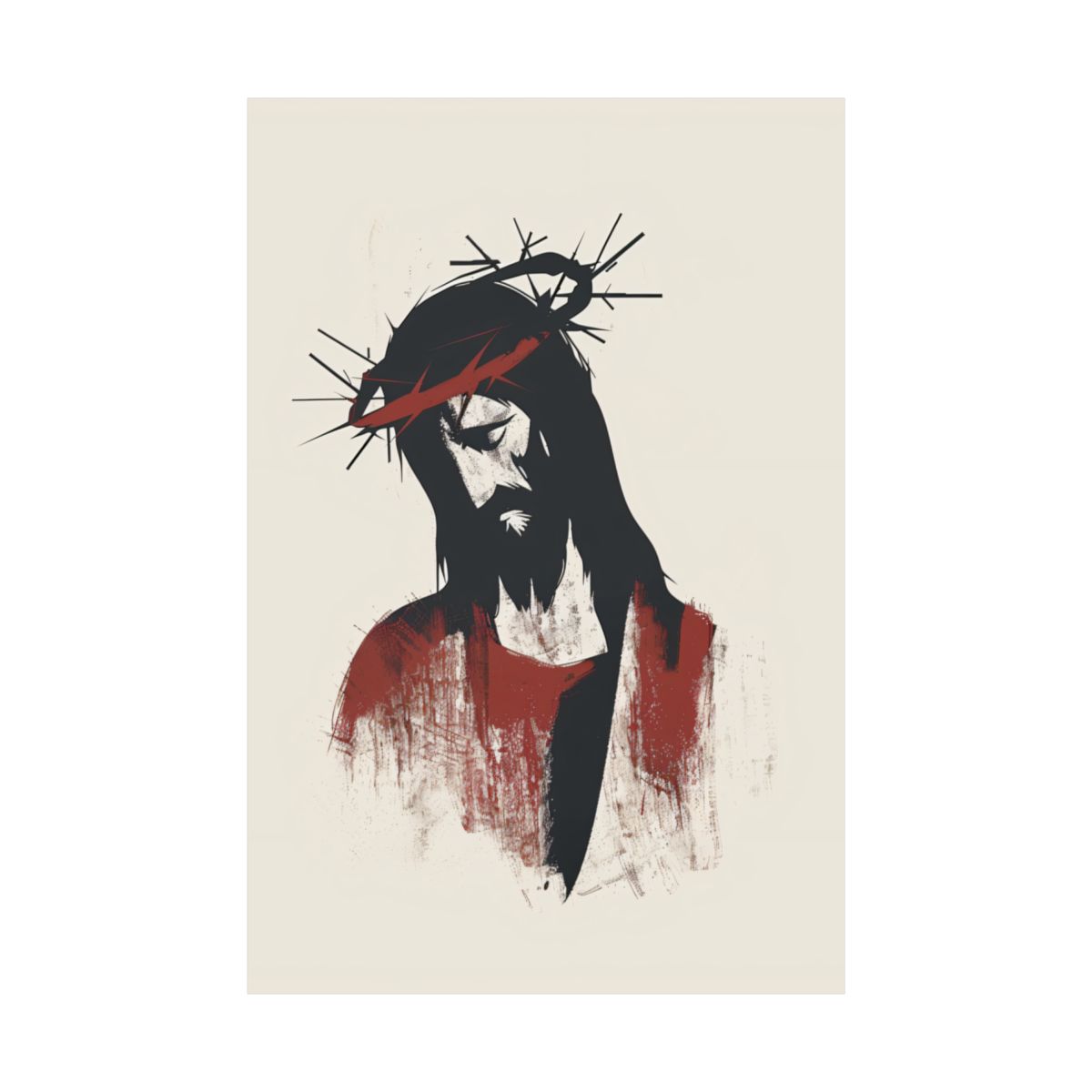 “Crown Of Thorns” – Catholic Midcentury Modern Jesus Art Print
