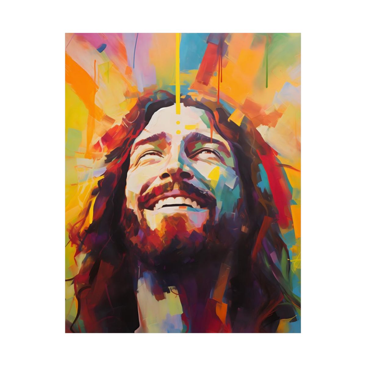 "Divine Joy!" - Colorful Boho-Style Christian Wall Art Print