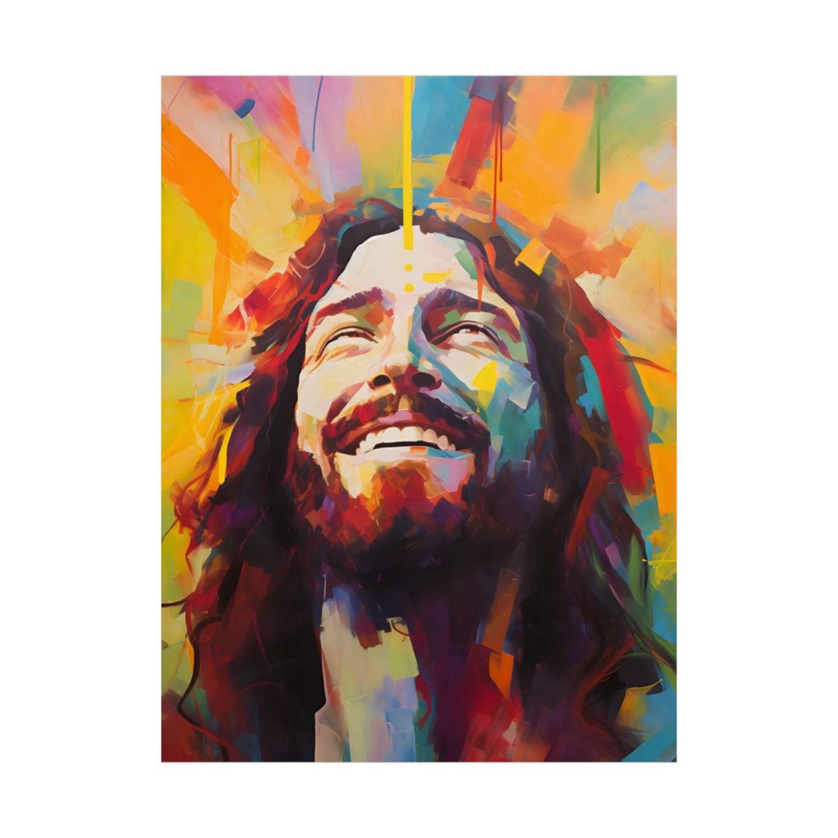 "Divine Joy!" - Colorful Boho-Style Christian Wall Art Print