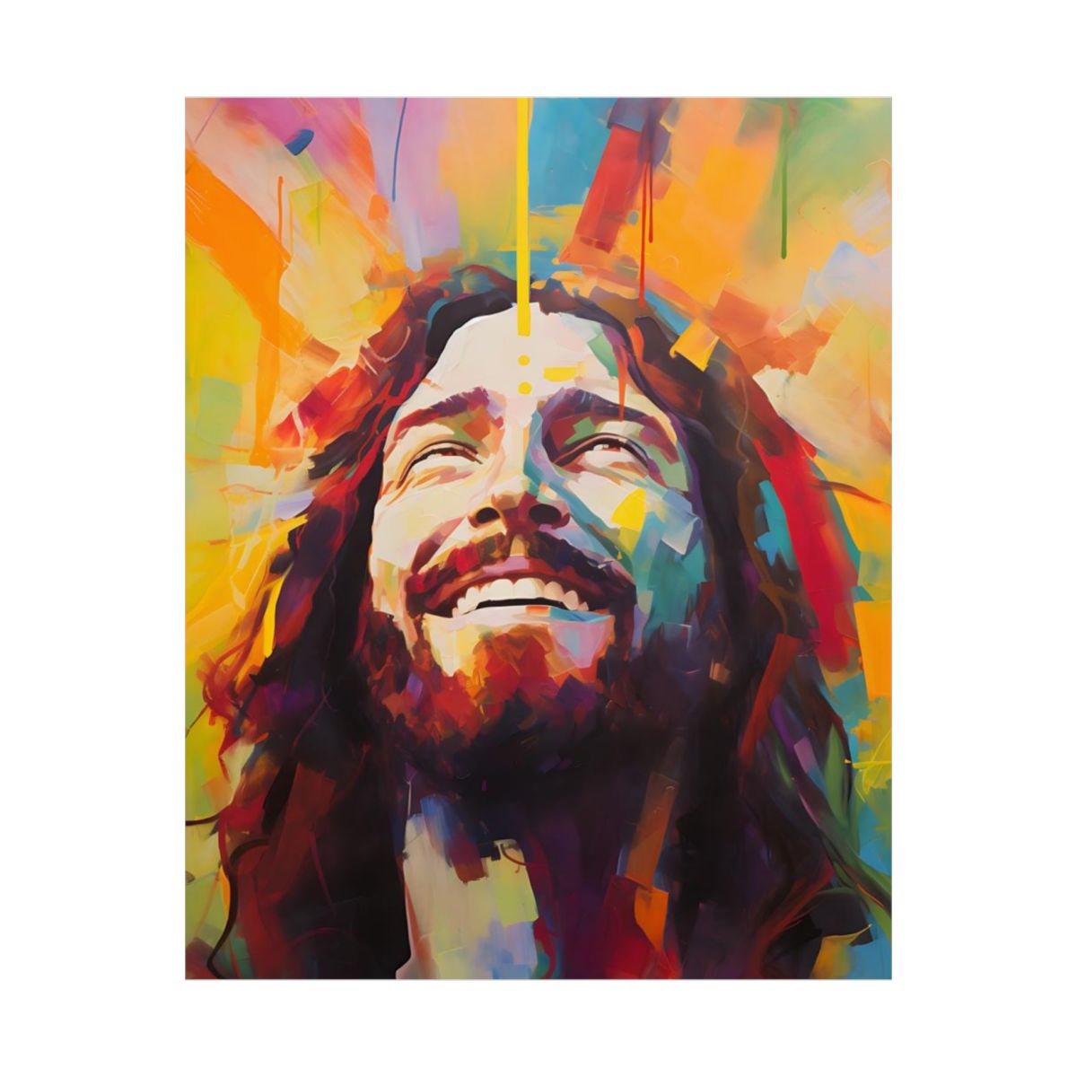 "Divine Joy!" - Colorful Boho-Style Christian Wall Art Print