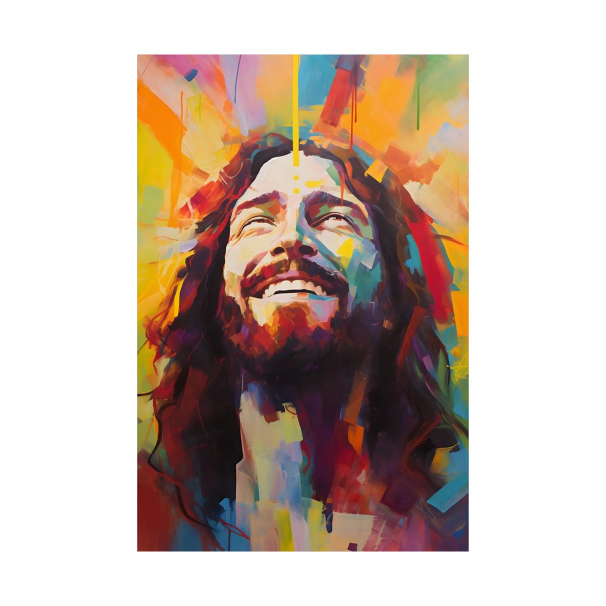 "Divine Joy!" - Colorful Boho-Style Christian Wall Art Print
