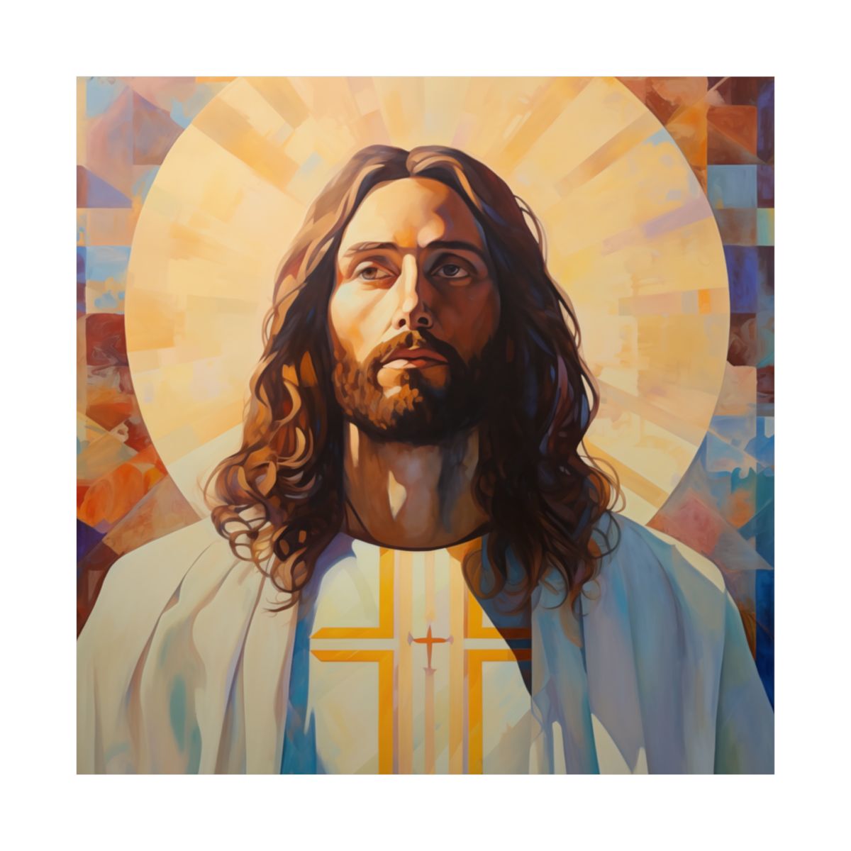 “Eternal Light” – Art Deco-Style Jesus Art Print