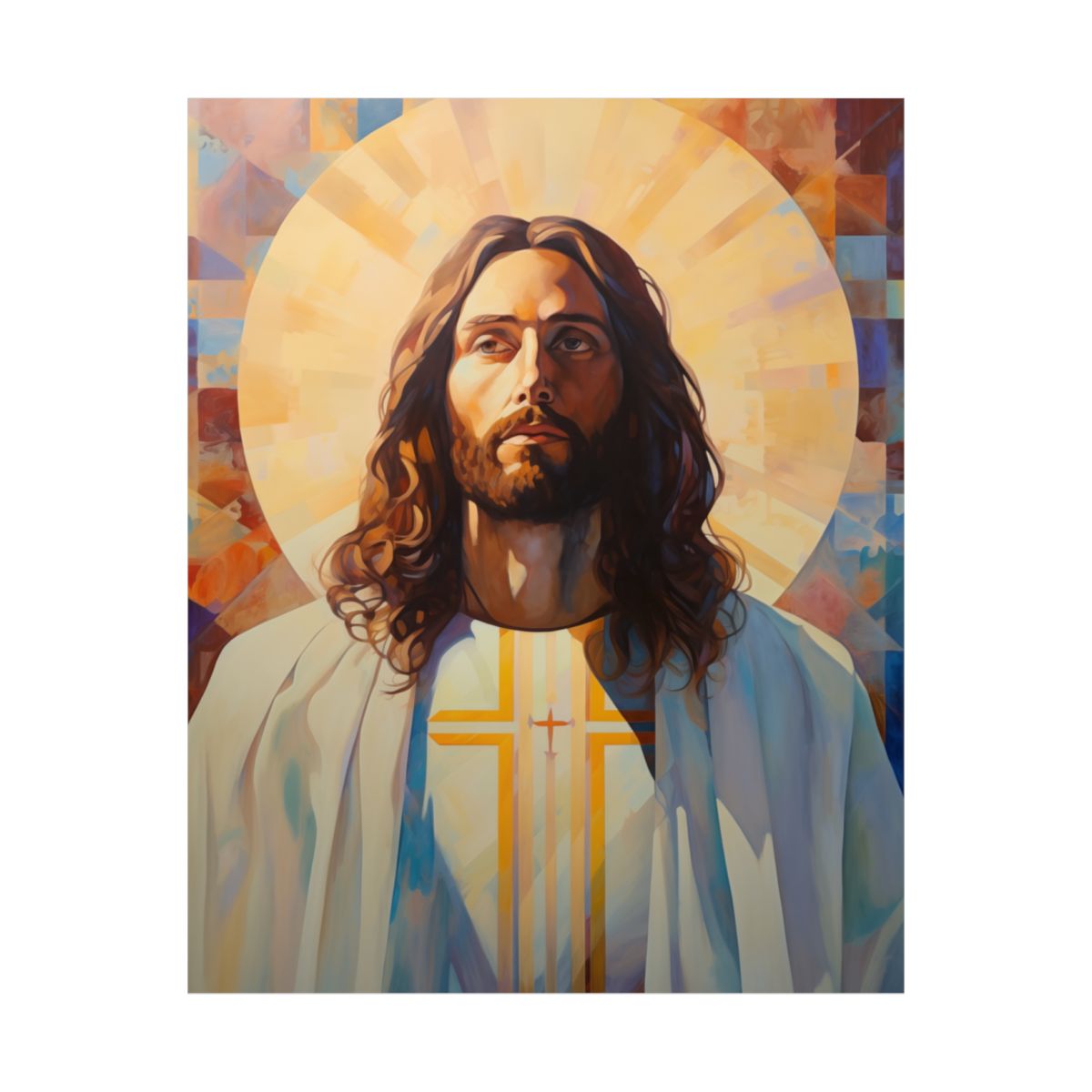 “Eternal Light” – Art Deco-Style Jesus Art Print
