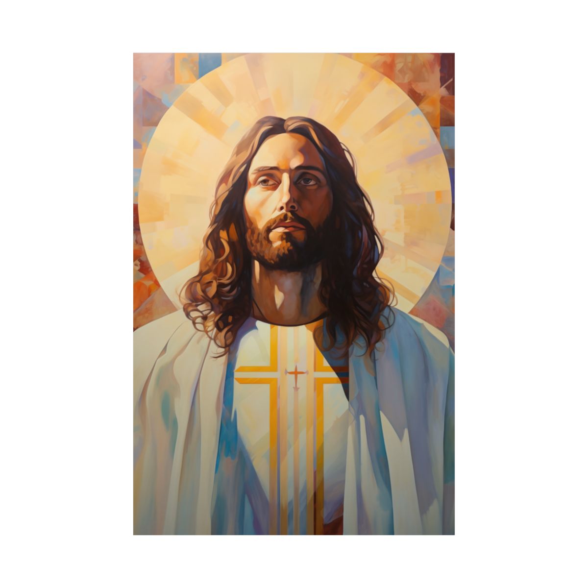 “Eternal Light” – Art Deco-Style Jesus Art Print