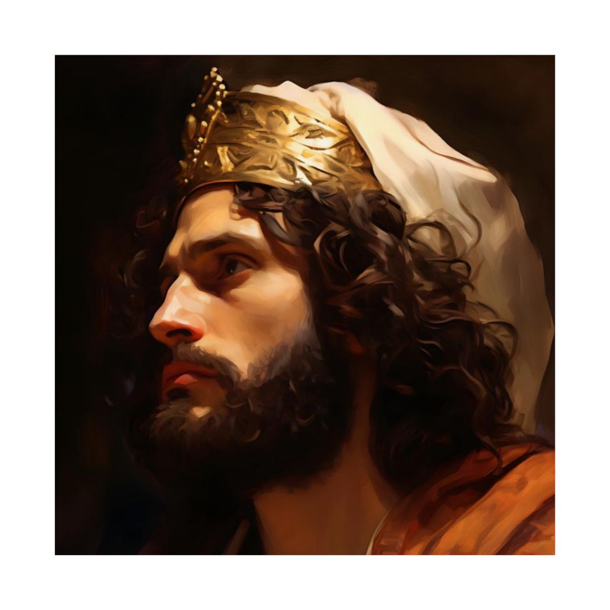 Portrait Of King David | Traditional Style | Fine Art Print