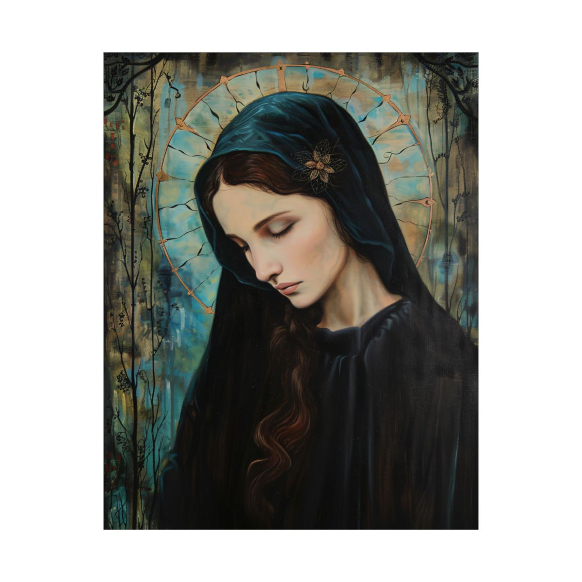 “Madonna In Blue” – Art Nouveau Virgin Mary Art Print