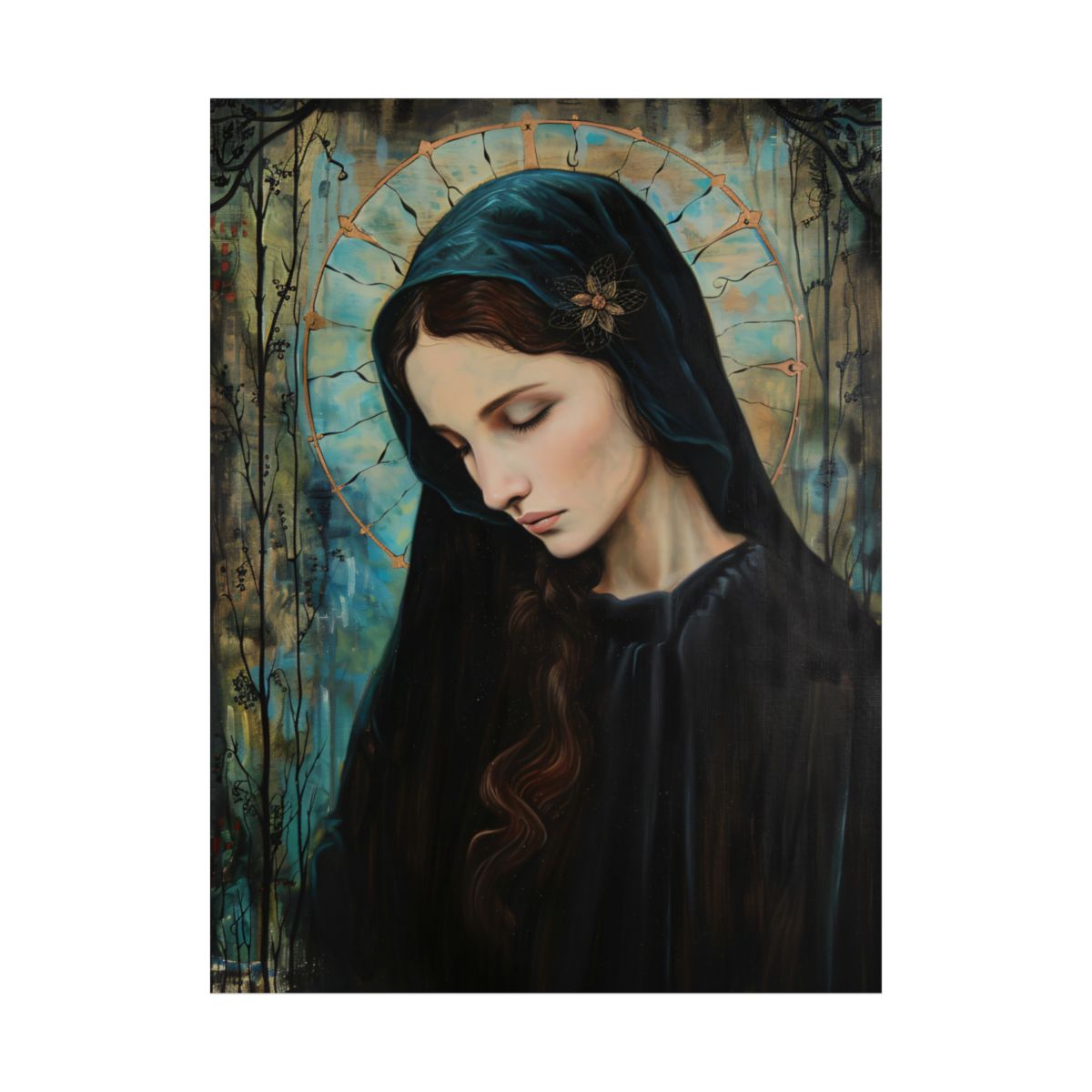 “Madonna In Blue” – Art Nouveau Virgin Mary Art Print
