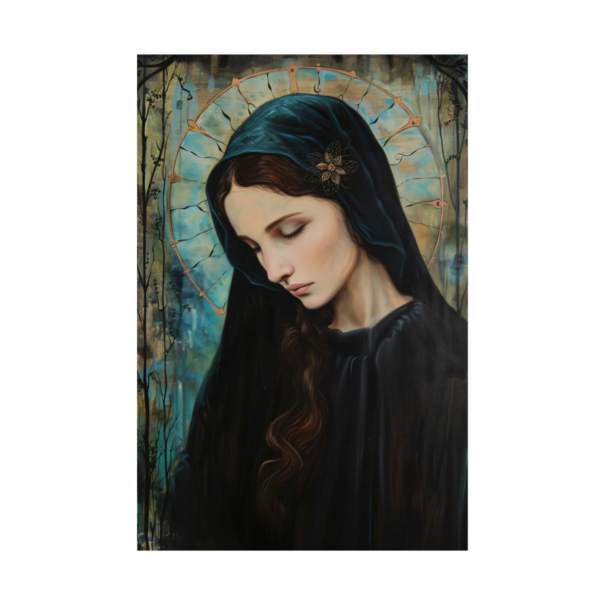 “Madonna In Blue” – Art Nouveau Virgin Mary Art Print