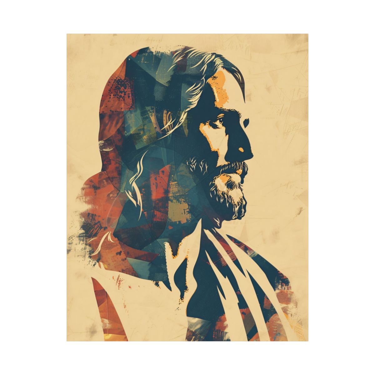 “Minimalist Messiah” – Modern Abstract Jesus Art Print