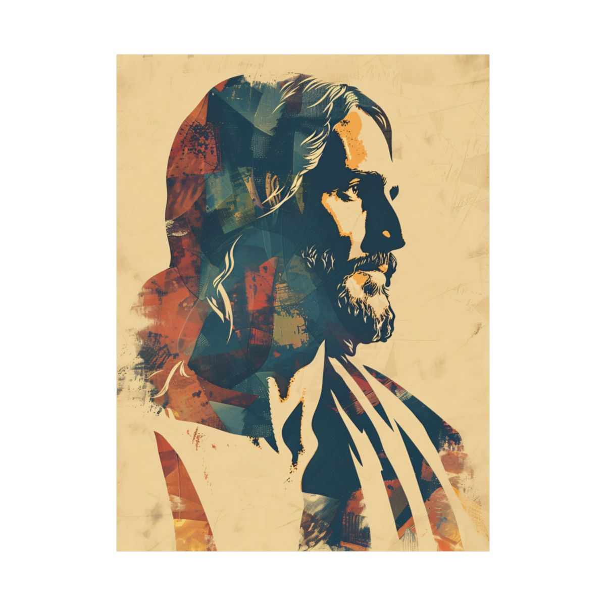 “Minimalist Messiah” – Modern Abstract Jesus Art Print