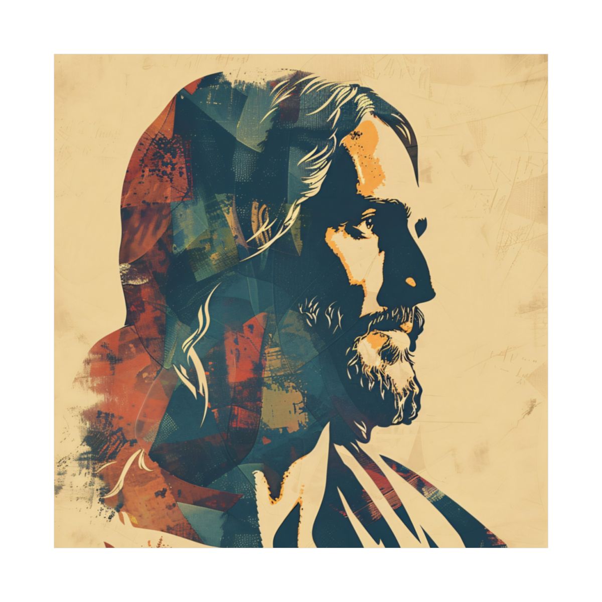 “Minimalist Messiah” – Modern Abstract Jesus Art Print