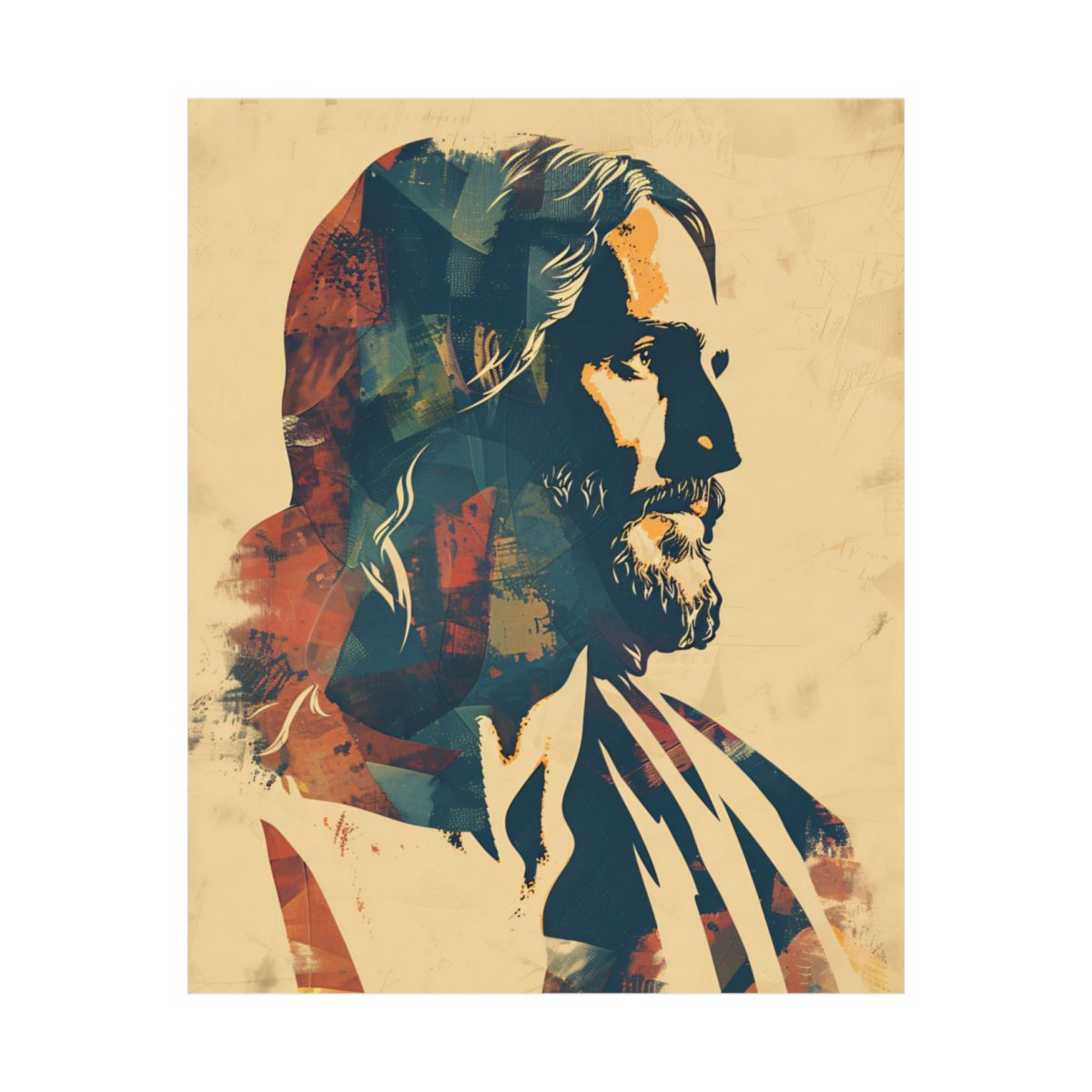 “Minimalist Messiah” – Modern Abstract Jesus Art Print
