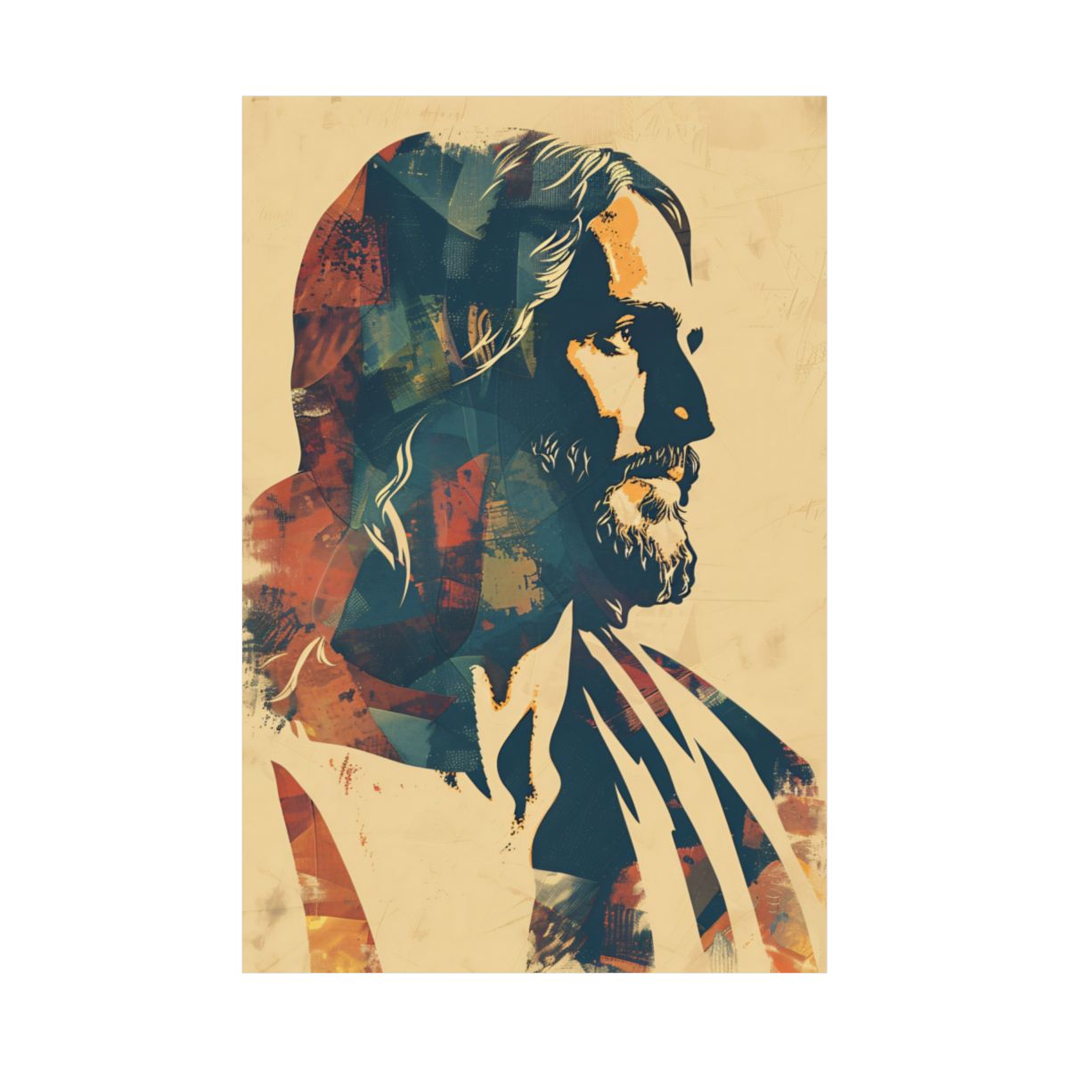 “Minimalist Messiah” – Modern Abstract Jesus Art Print