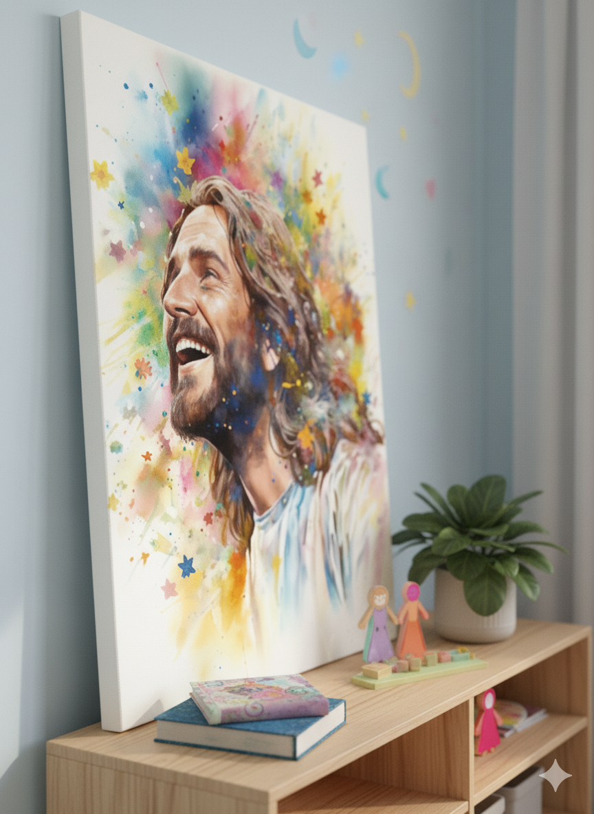Our Savior Jesus Laughing Canvas Print