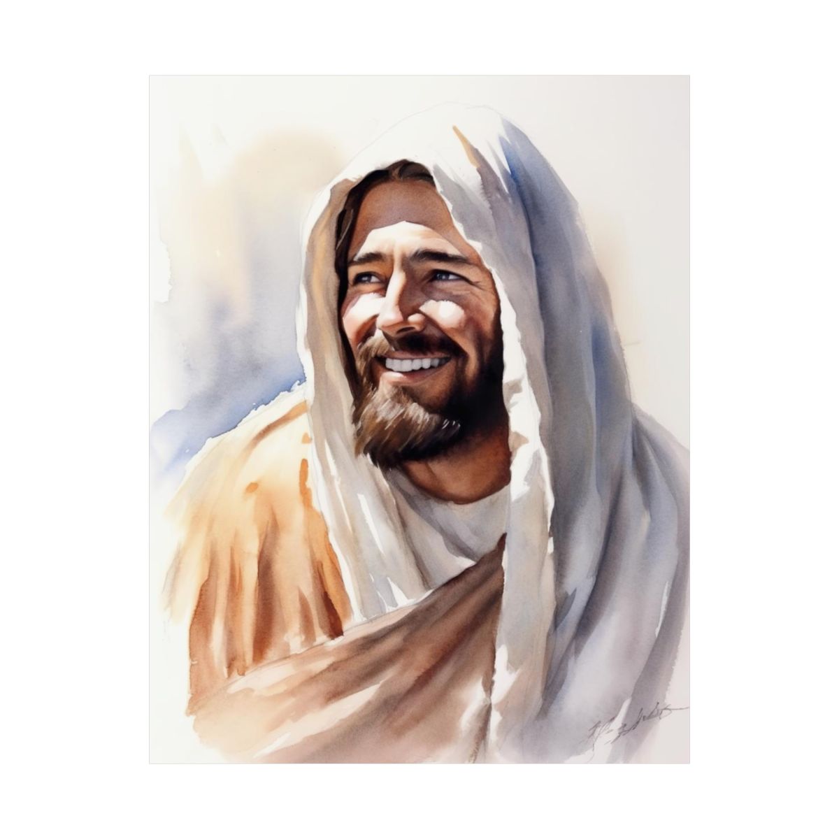 "Rabbi Jesus" - Watercolor-Style Portrait Of Christ
