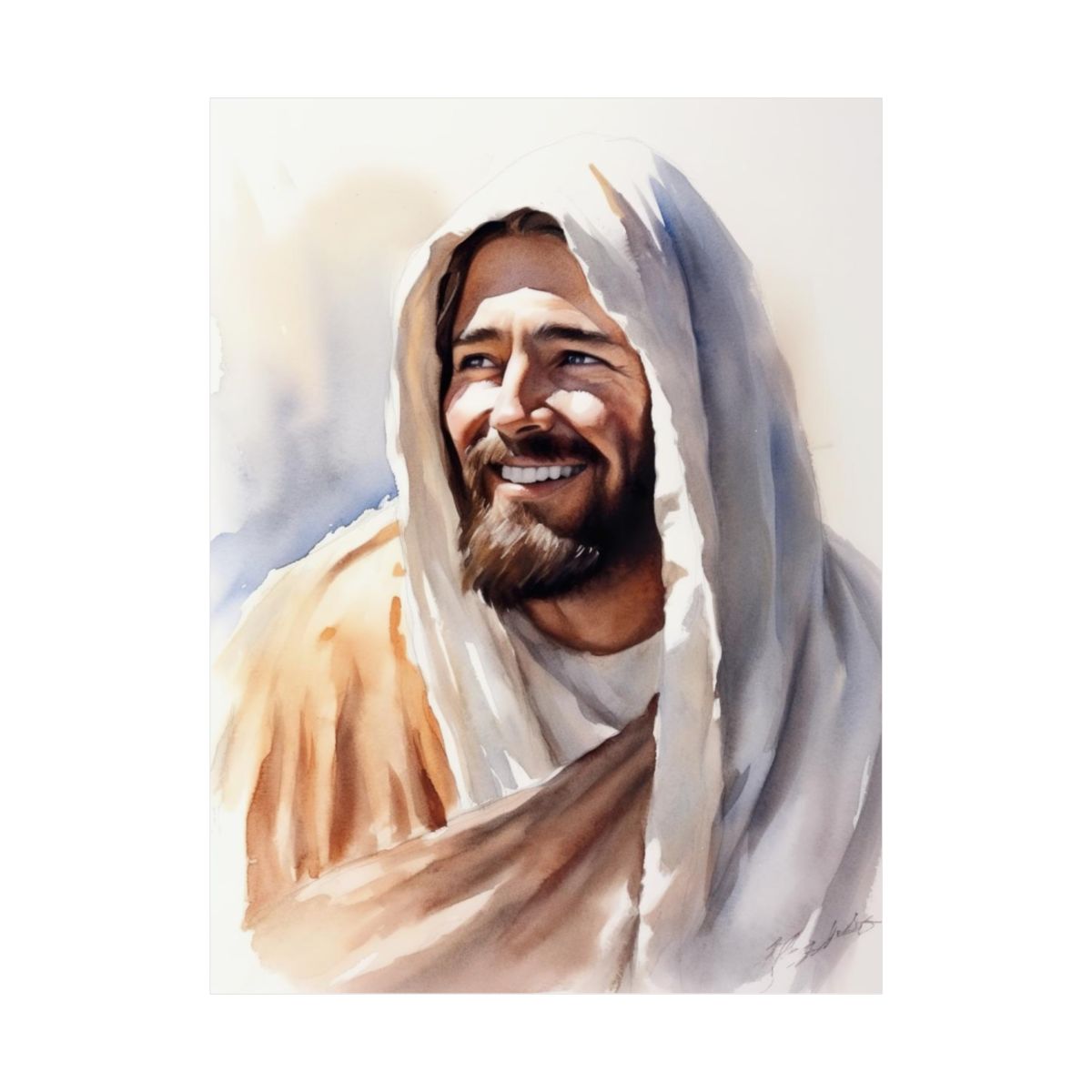 "Rabbi Jesus" - Watercolor-Style Portrait Of Christ