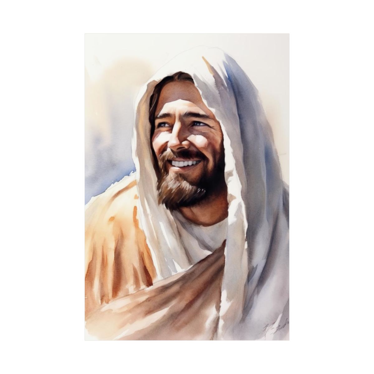 "Rabbi Jesus" - Watercolor-Style Portrait Of Christ