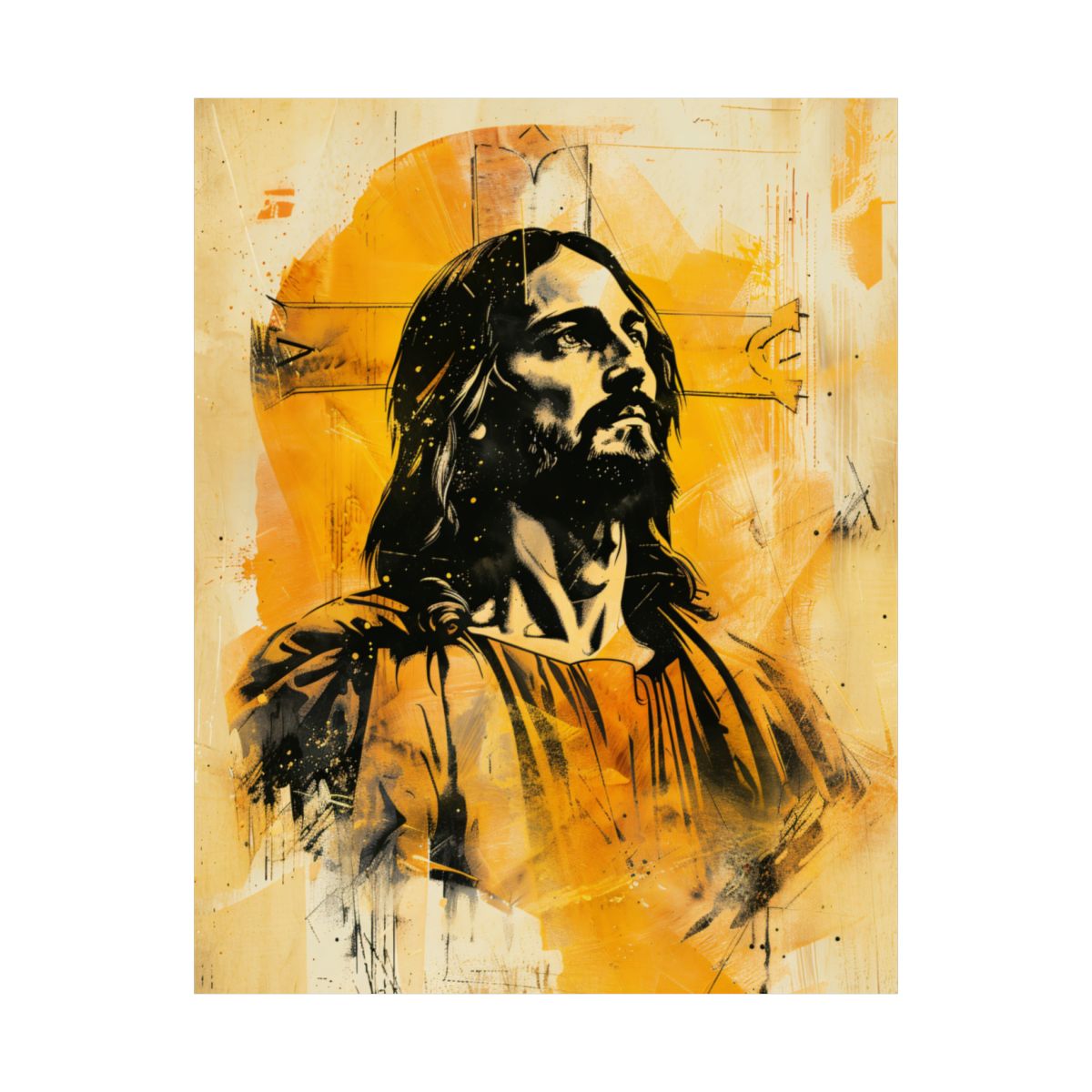 “Radiant Messiah” – Modern Graphic Jesus Art Print