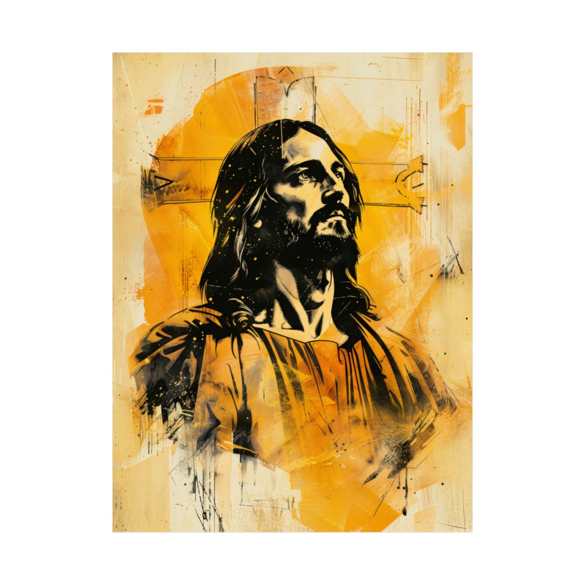 “Radiant Messiah” – Modern Graphic Jesus Art Print