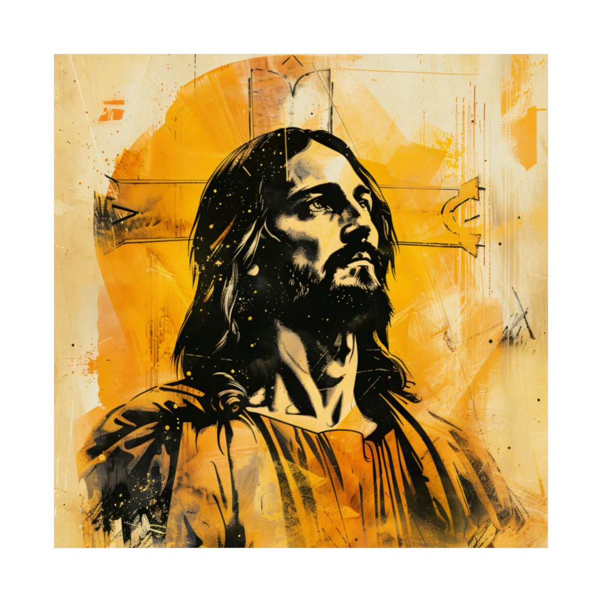 “Radiant Messiah” – Modern Graphic Jesus Art Print