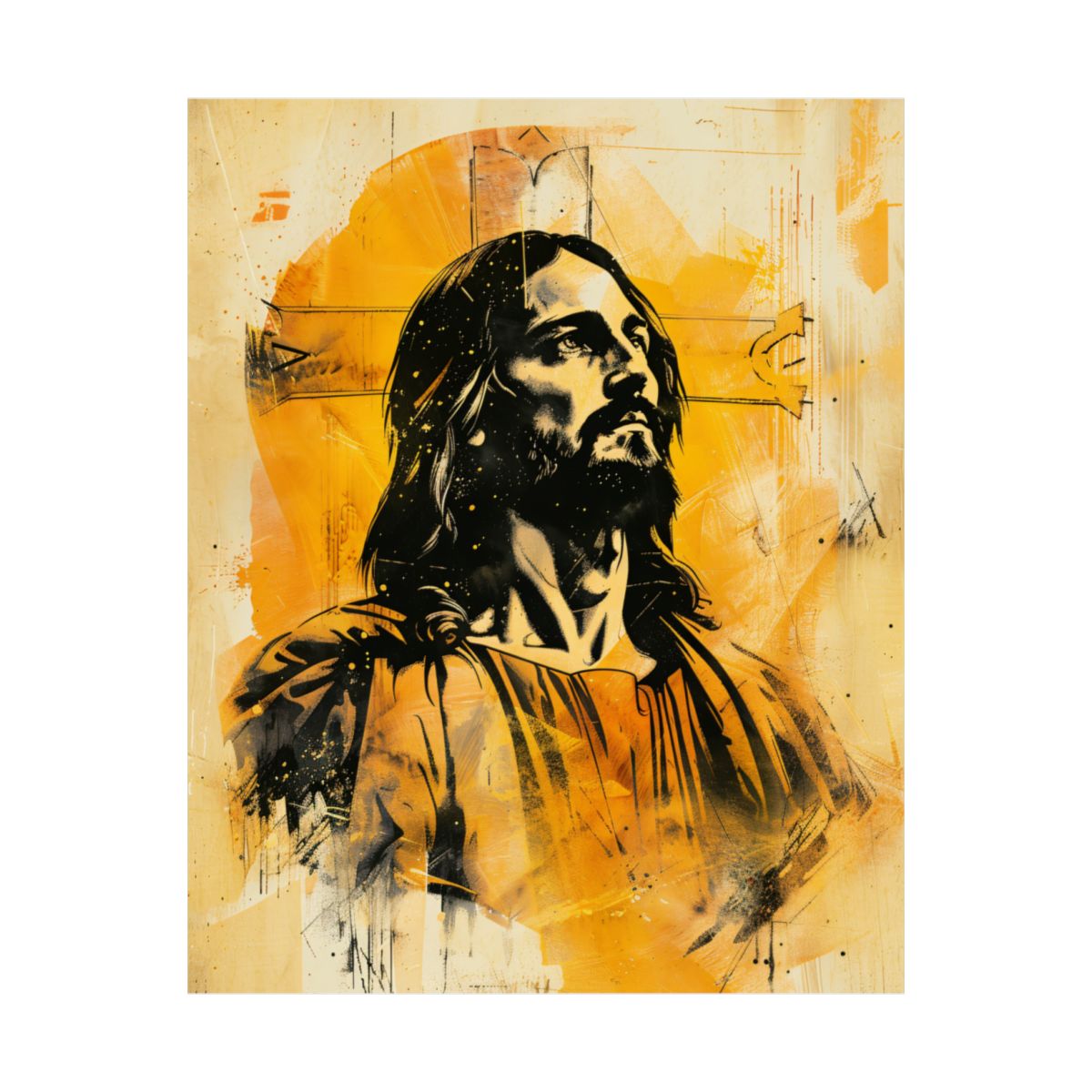 “Radiant Messiah” – Modern Graphic Jesus Art Print