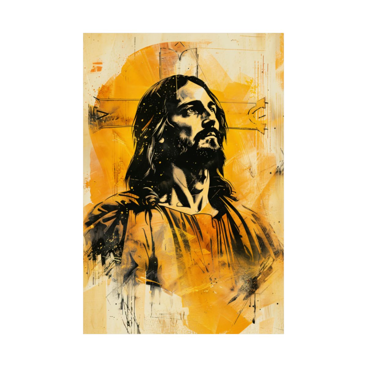 “Radiant Messiah” – Modern Graphic Jesus Art Print