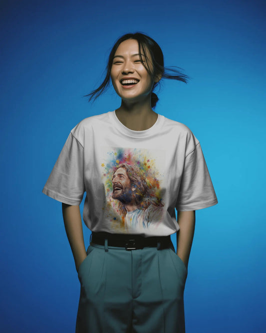 Rainbow-Faith Smiling Jesus T-Shirt