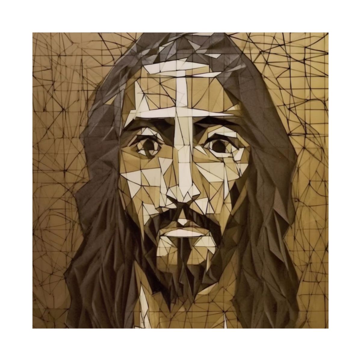 "Sacred Geometry" – Midcentury Modern Abstract Christian Wall Art Print