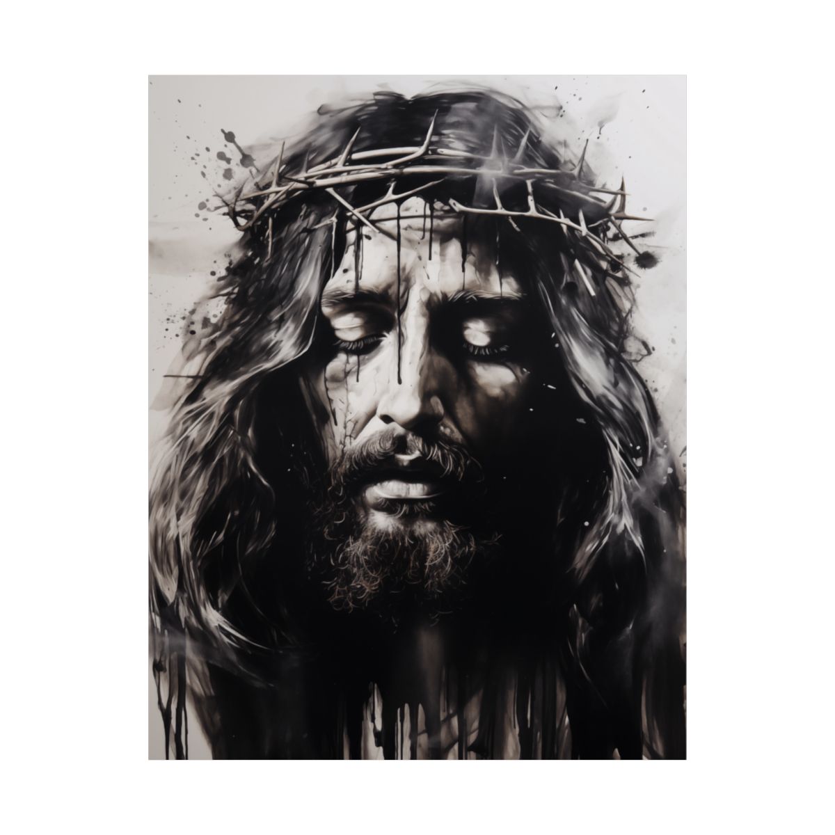 "The Sacrifice" - Ink Painting Style Catholic Art Print